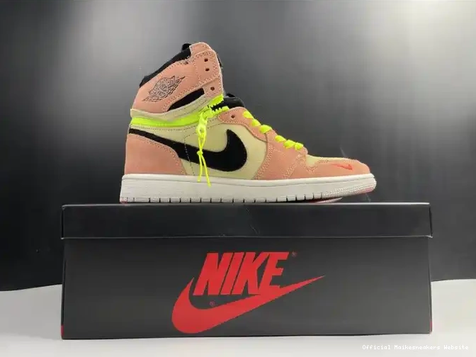 Official Maikesneakers Switch Peach CW6576-800 Jordan Air High 1 0503